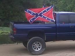 pickup truck with flag
